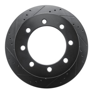 Chevrolet Silverado 3500 HD Brake Rotor (1) - Rear Left - R1 Concepts - Drilled & Slotted - Black - `20-`25